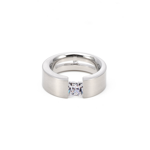 RG094W B.Tiff Tension 1 ct Princess Cut Solitaire Ring