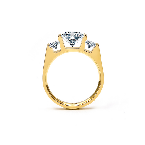 RG206G B.Tiff Tension Gold 2 ct Cushion Cut with Emeralds Engagement Ring
