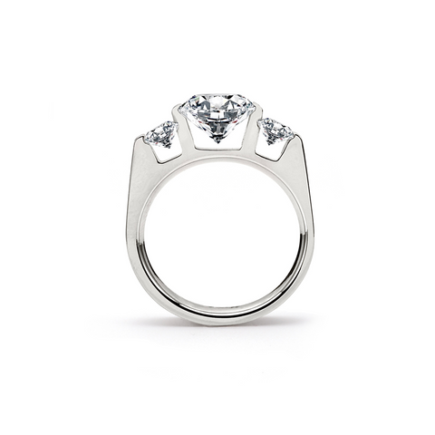 RG206W B.Tiff Tension 2 ct Cushion Cut with Emeralds Engagement Ring