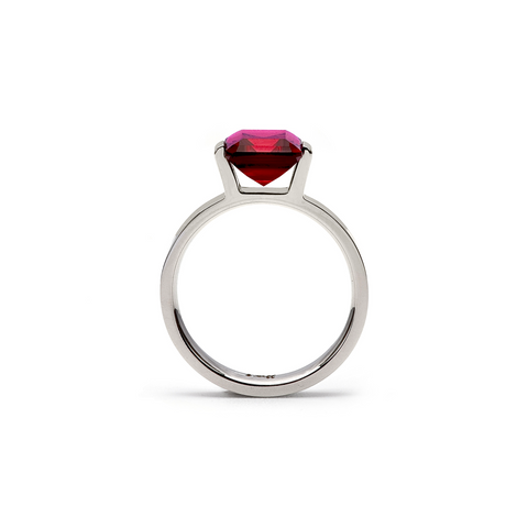 RG210R B.Tiff 3 ct Red Emerald Cut Engagement Ring