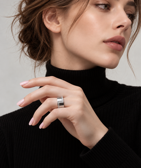 RG129W B.Tiff .02 ct Cross Body Ring [Wide Band]