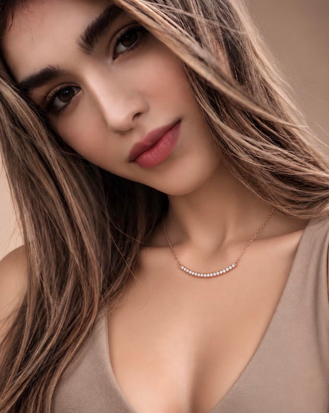 PT324RG B.Tiff Rose Gold Mini "Smile" Adjustable Pendant Necklace