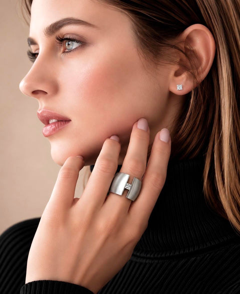 ER015W B.Tiff .75 ct Princess Cut Stud Earrings
