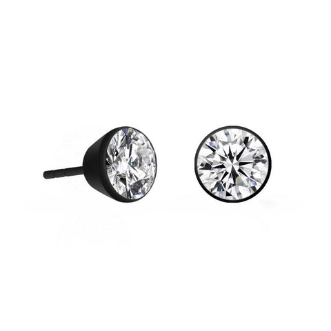 ER201B B.Tiff Black 2 ct Solitaire Stud Earrings