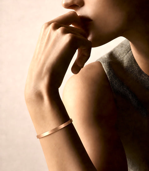 BG300RG B.Tiff Simplicity Narrow Matte Rose Gold Bangle Bracelet