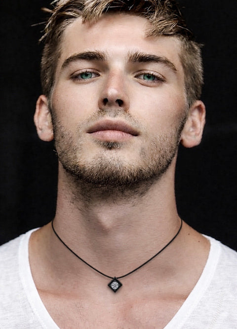 PT301B B.Tiff Black Cubi Pendant Necklace