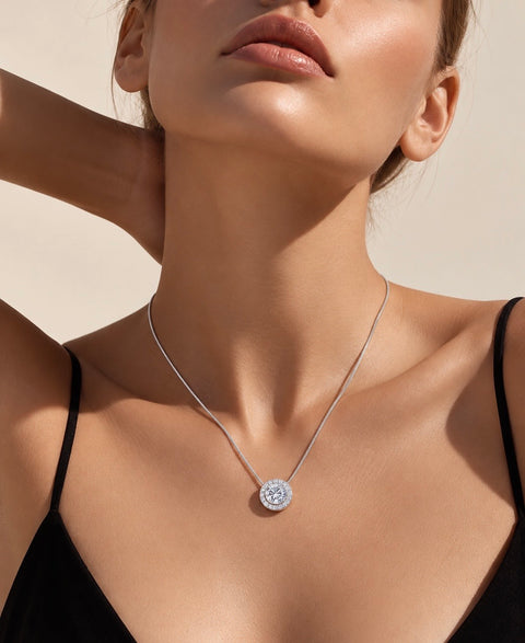 PT125W B.Tiff Aŭreolo 2ct Pendant Necklace