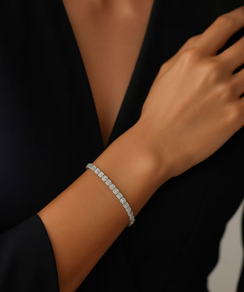 BG400W B.Tiff 4mm Tennis Bracelet - Thin