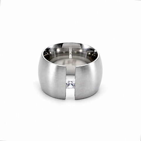 RG200W B.Tiff .5 ct Princess Cut Extra Wide Ring [Wide Band]