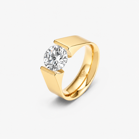 RG093G B.Tiff Gold 2 ct Round Solitaire Engagement Ring
