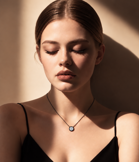 PT201B B.Tiff Black 2 ct Solitaire Pendant