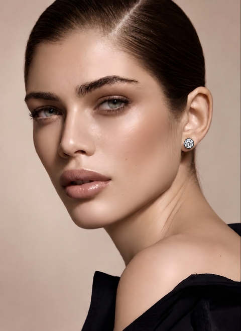 ER201B B.Tiff Black 2 ct Solitaire Stud Earrings