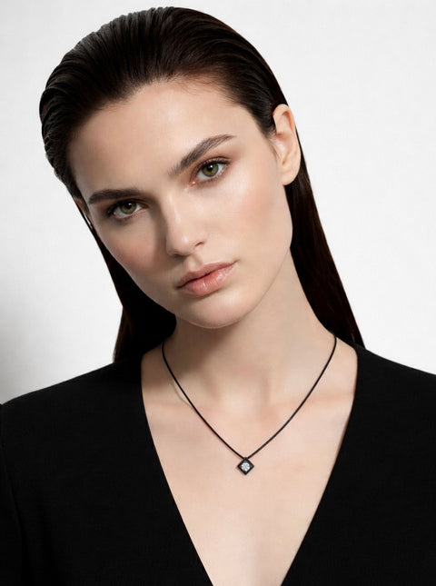 PT301B B.Tiff Black Cubi Pendant Necklace