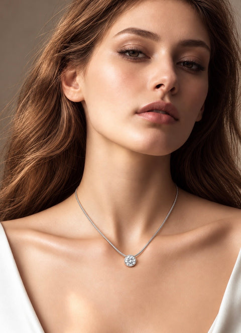 PT201W B.Tiff 2 ct Solitaire Pendant