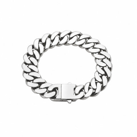 BG160W B.Tiff High Polish 16mm Flat Cuban Link Bracelet
