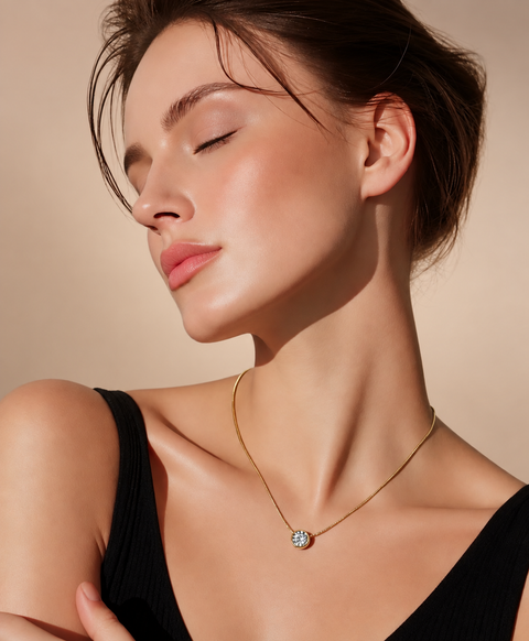 PT201G B.Tiff Gold 2 ct Solitaire Pendant