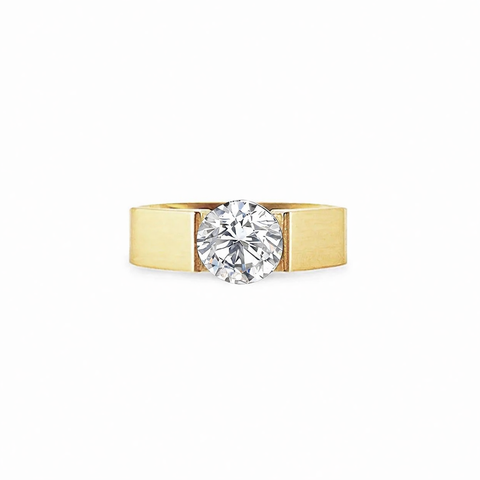RG093G B.Tiff Gold 2 ct Round Solitaire Engagement Ring