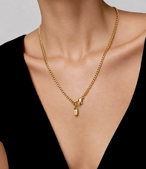 C012G B.Tiff Gold Curb Link Chain Necklace/ 3mm