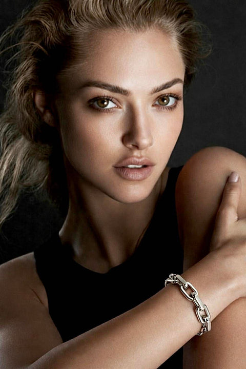 BG001W B.Tiff High Polish Edge Paperclip Link Bracelet