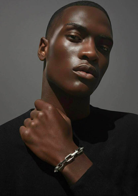 BG001W B.Tiff High Polish Edge Paperclip Link Bracelet