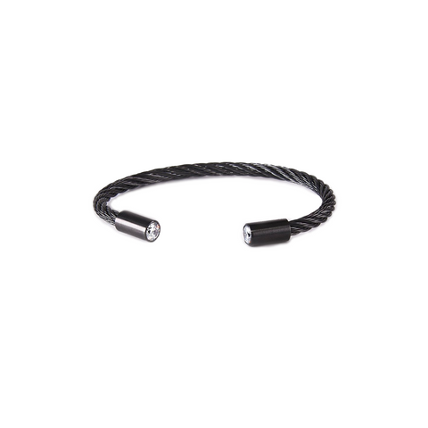 BG002B B.Tiff Classic Cable Black Bangle Bracelet