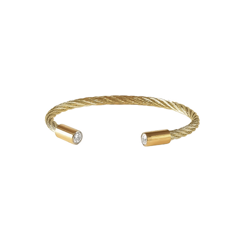 BG002G B.Tiff Classic Cable Gold Bangle Bracelet