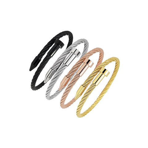 BG004W B.Tiff Pointe Cable Bangle Bracelet