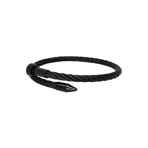 BG004B B.Tiff Black Pointe Cable Bangle Bracelet