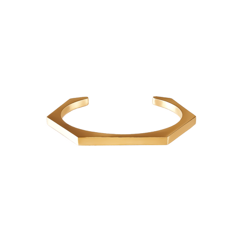 BG007G B.Tiff Gold Edge Hexagon Bangle Bracelet