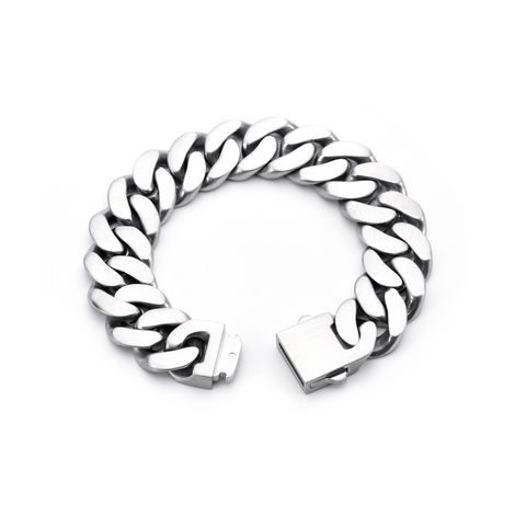 BG160W B.Tiff High Polish 16mm Flat Cuban Link Bracelet