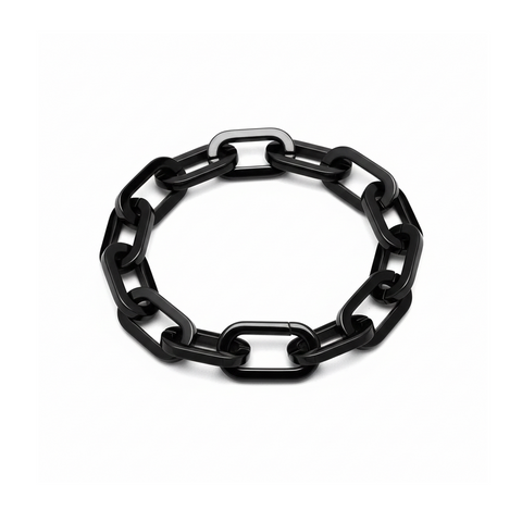BG200B B.Tiff Black Paperclip Bracelet