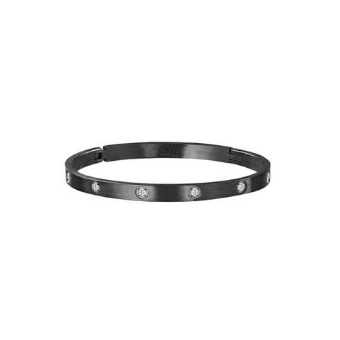 BG308B B.Tiff 8-Stone Black Bangle Bracelet