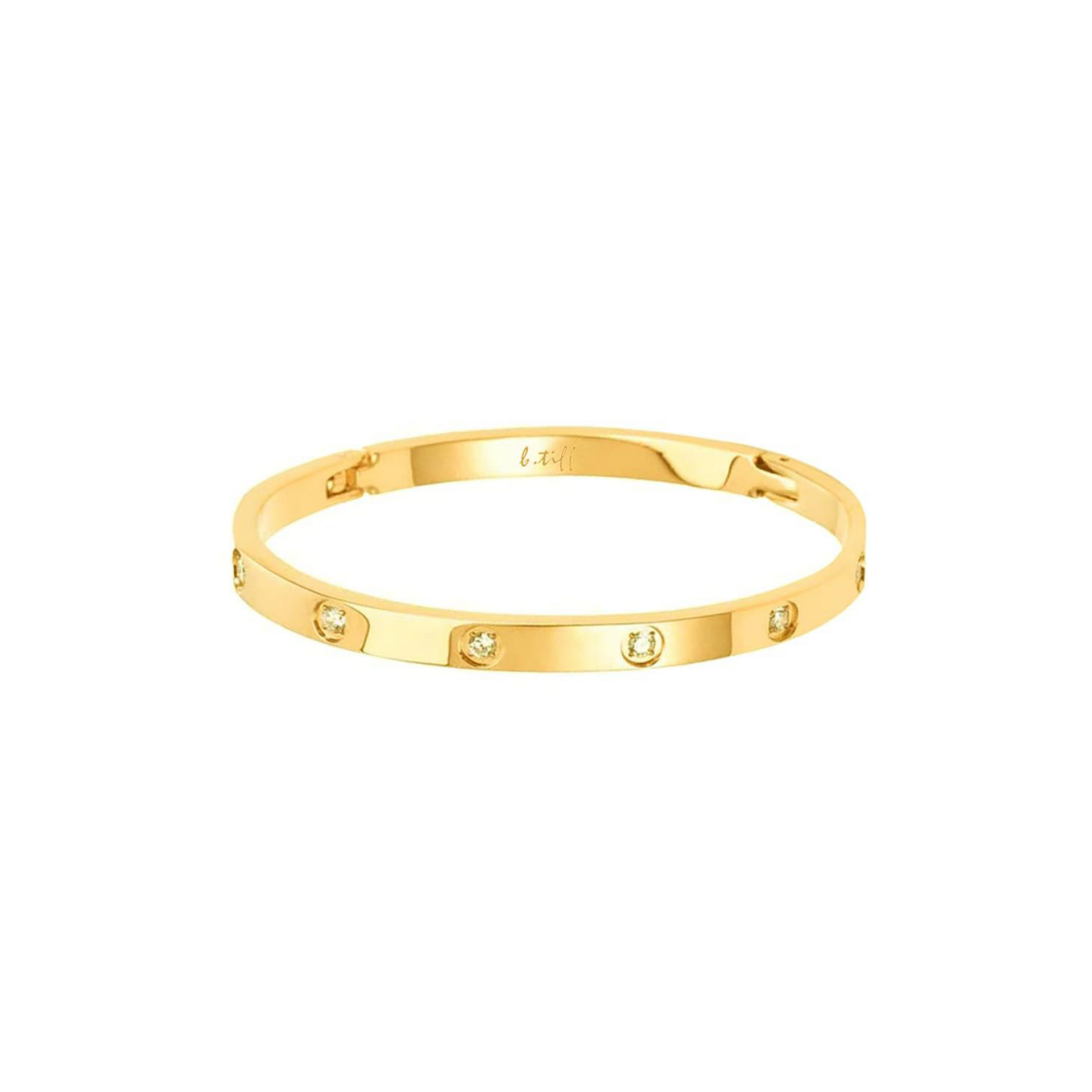 BG308GP B.Tiff 8-Stone High Polish Gold Bangle Bracelet – B.Tiff