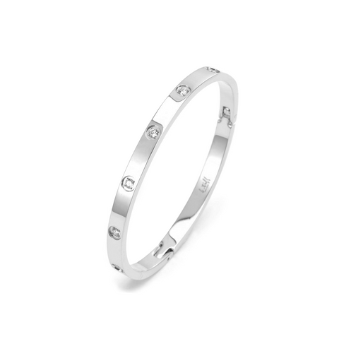 BG308WP B.Tiff High Polish 8-Stone Bangle Bracelet