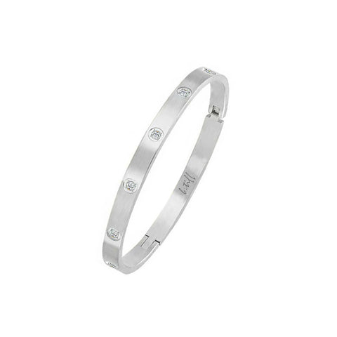 BG308W B.Tiff 8-Stone Matte Bangle Bracelet