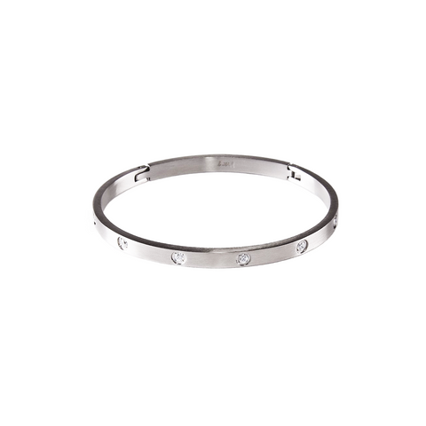 BG308W B.Tiff 8-Stone Matte Bangle Bracelet