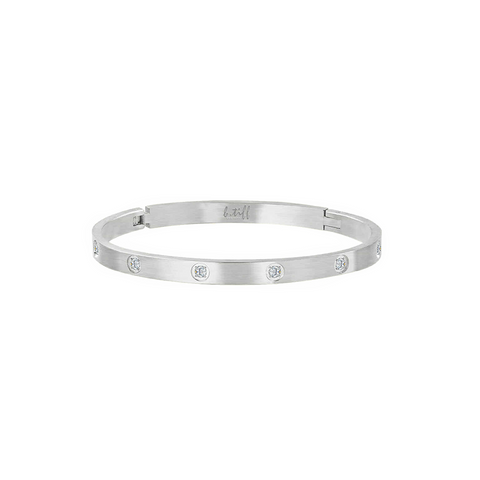 BG308W B.Tiff 8-Stone Matte Bangle Bracelet