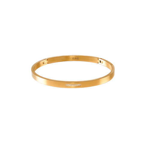 BG309G B.Tiff Gold 9-Stone Pave Bangle Bracelet