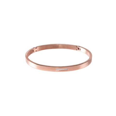 BG309RG B.Tiff Rose Gold 9-Stone Pave Bangle Bracelet