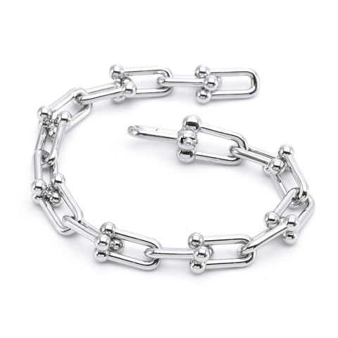 BG525W B.Tiff Horseshoe Link Chain Bracelet