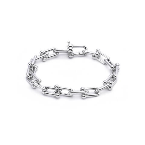 BG525W B.Tiff Horseshoe Link Chain Bracelet