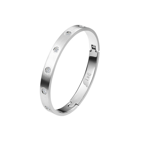 BG808WP B.Tiff 8-Stone High Polish Bold Bangle Bracelet