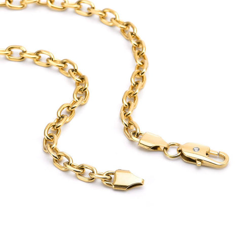 C007G B.Tiff Gold Cable Link Chain Necklace