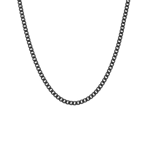 C012B B.Tiff 2mm Black Curb Link Chain Necklace