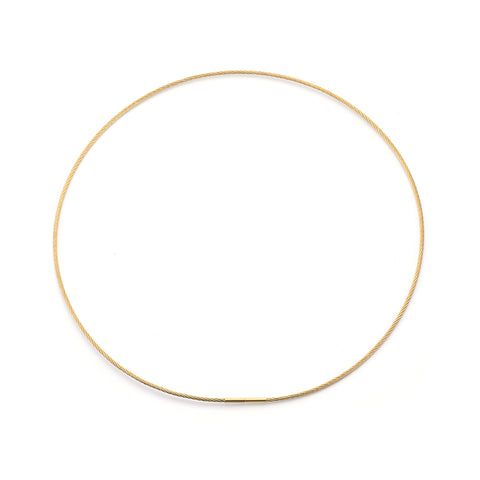 C015G B.Tiff Gold Cable Wire Chain Necklace