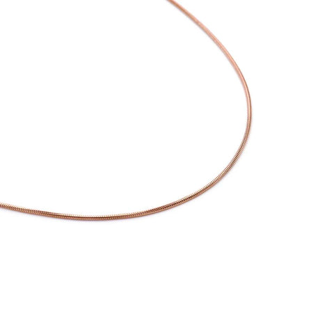 C030RG B.Tiff Thin Rose Gold Plated Coil Chain