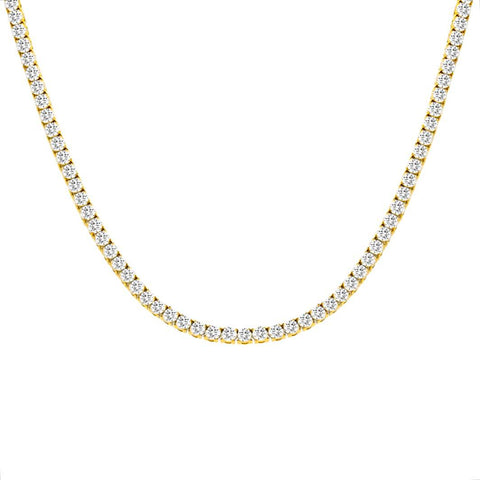 C103G B.Tiff 3mm GoldTennis Necklace