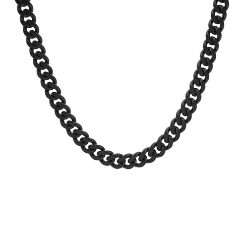 C138B B.Tiff 8mm Black Flat Cuban Link Necklace