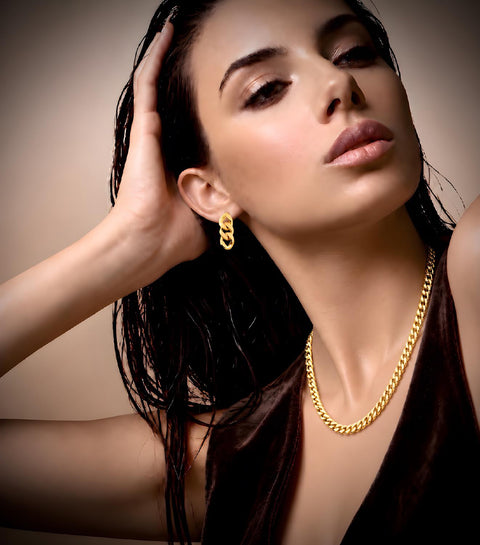C138G B.Tiff Gold Flat Cuban Link Necklace/ 8mm
