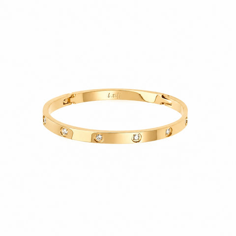 BG308GP B.Tiff 8-Stone High Polish Gold Bangle Bracelet